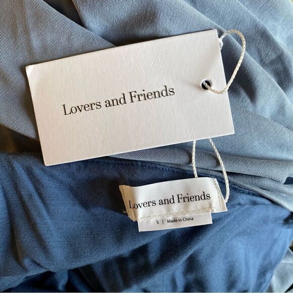 Lovers And Friends Aniyah Dress Hydrangea Blue soft slip Revolve Sz S Flaw - Picture 11 of 12